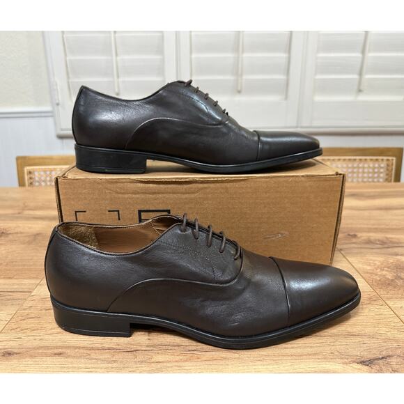 Bruno Magli Locascio Cap-Toe Oxford Dress Shoe Dark Brown Leather Size 11 NWOT - Picture 2 of 14